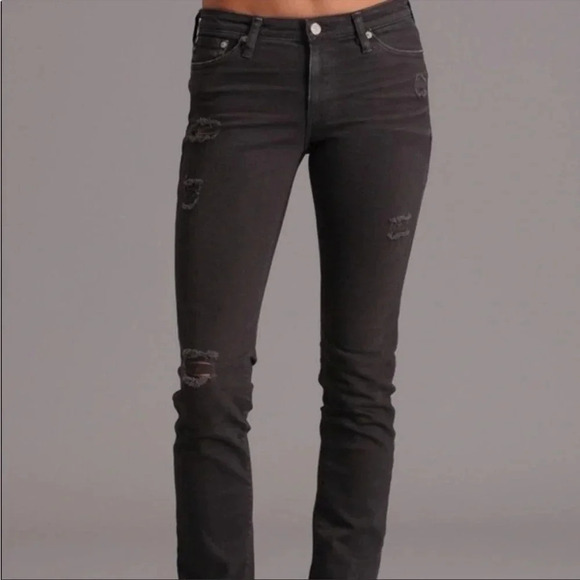 AG Adriano Goldschmeid Premiere Skinny Straight Leg Jean Grey Size 29R - Picture 2 of 12